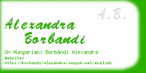 alexandra borbandi business card